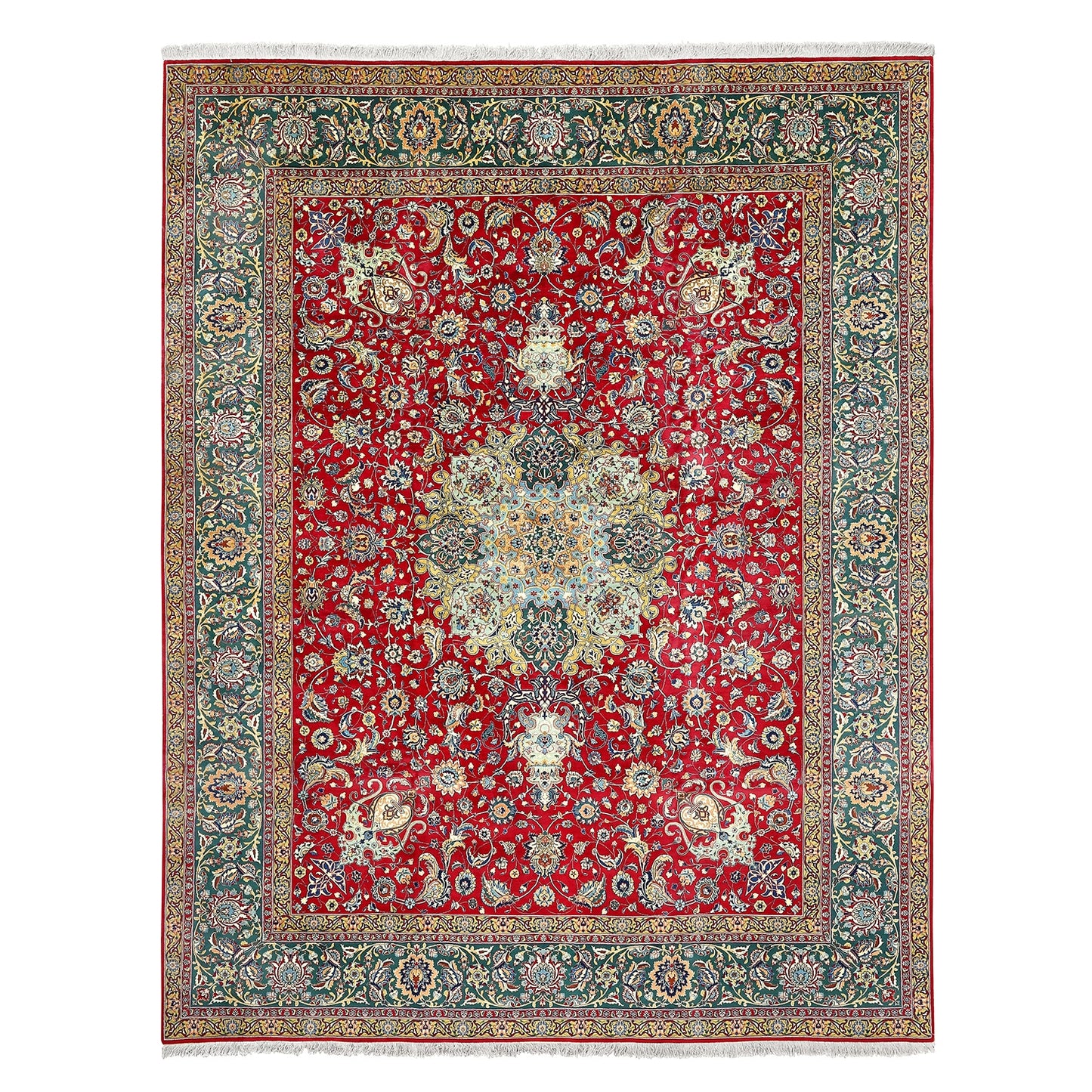 Vintage Tabriz Sherkat Farsh 12'8 X 10'2 5580