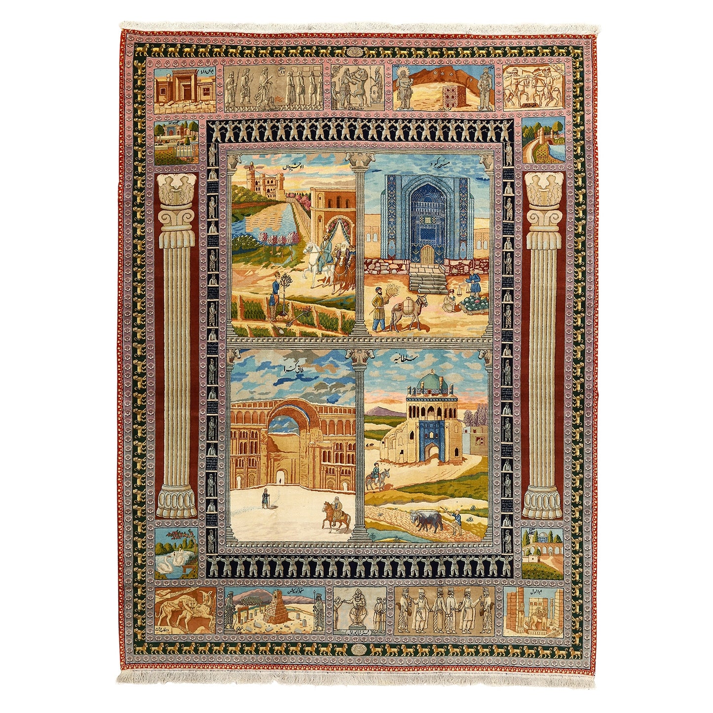 Antique Tabriz Four Seasons 11' X 8' 4116