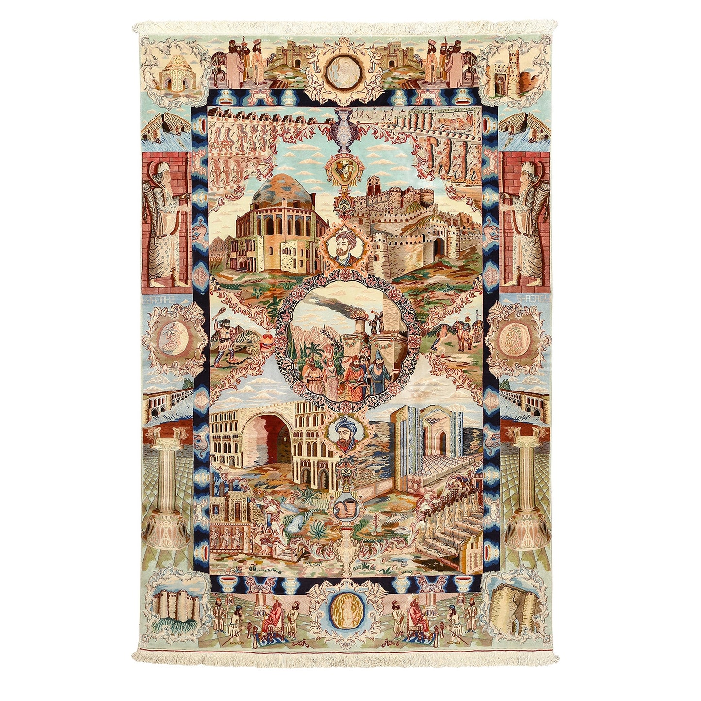 Vintage Tabriz Pictorial 8'10 X 5'11 3732