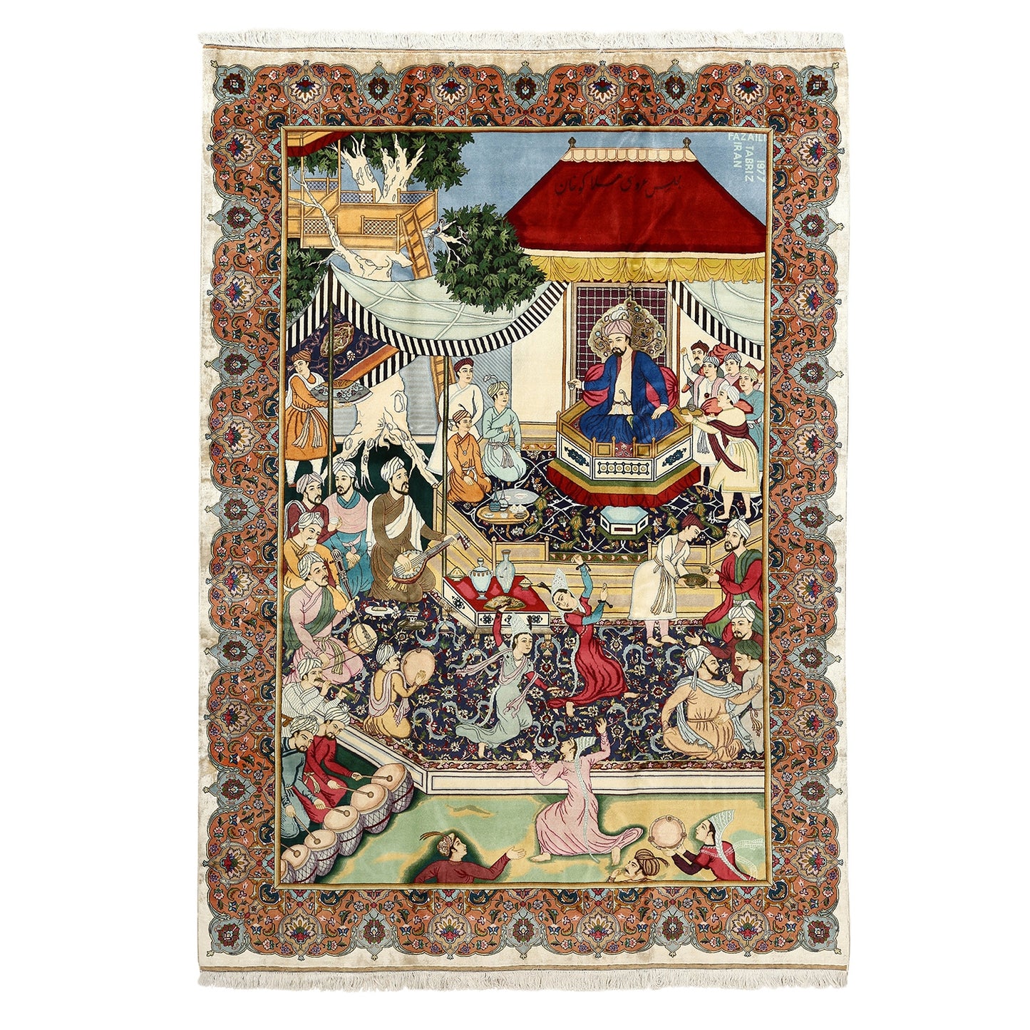 Vintage Tabriz Pictorial 9'5 X 6'9 3496