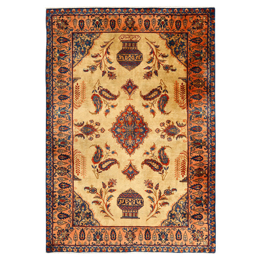 Antique Kashan Kork Manchester 4'11x3'4 4865