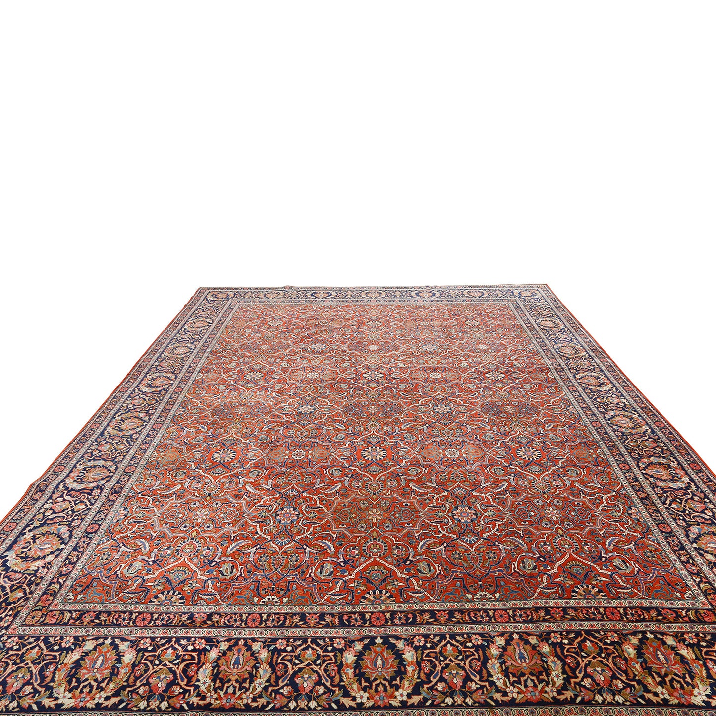 Antique Kashan Dabir 13'8 X 10'4 4001