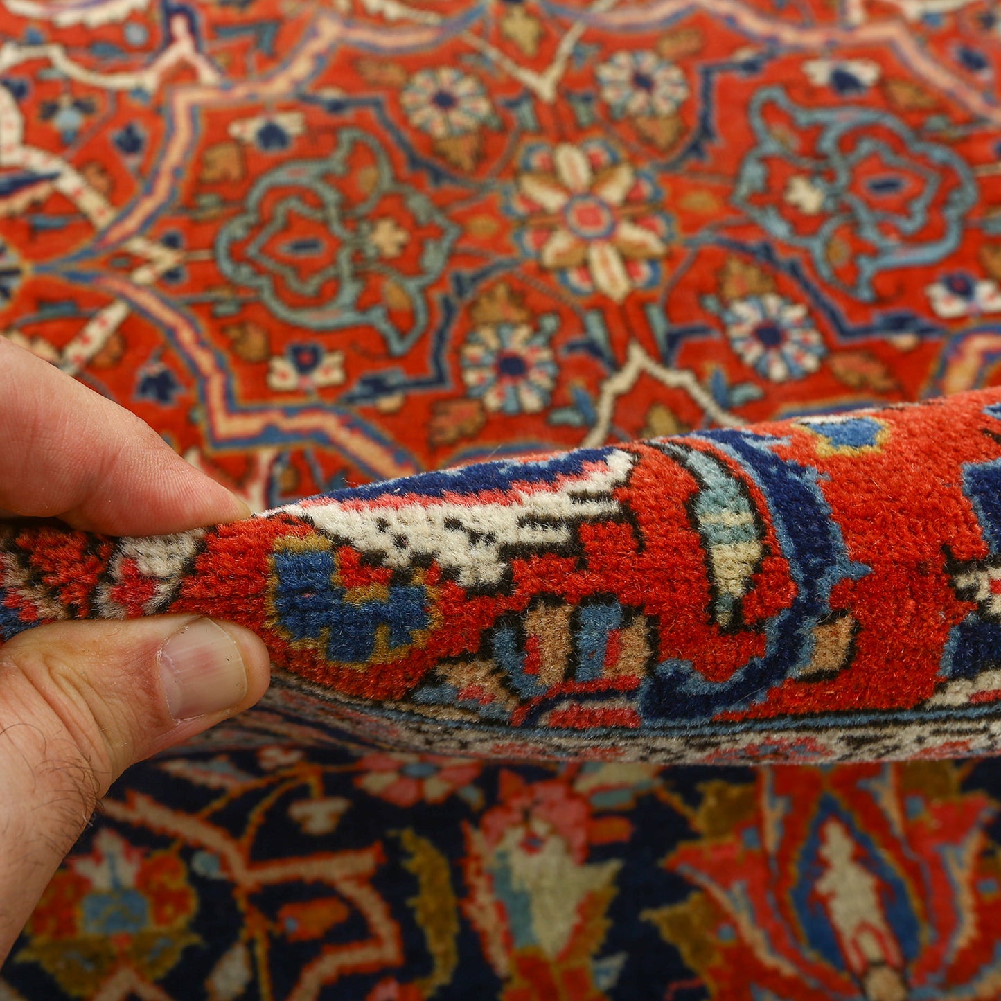 Antique Kashan Dabir 13'8 X 10'4 4001