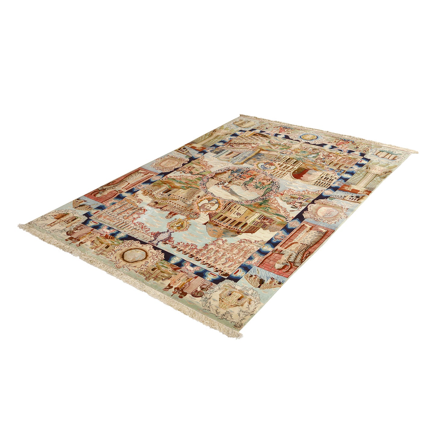 Vintage Tabriz Pictorial 8'10 X 5'11 3732