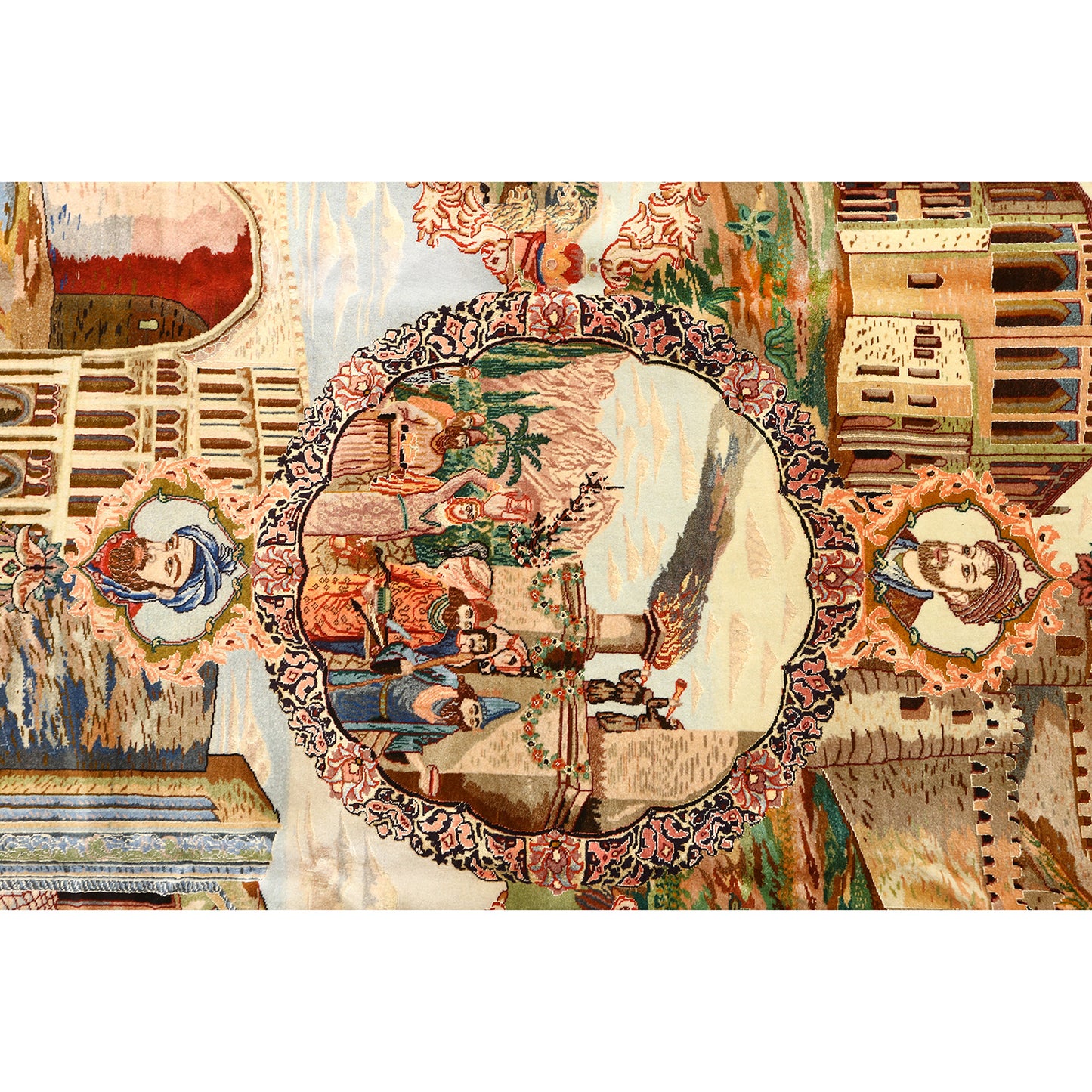 Vintage Tabriz Pictorial 8'10 X 5'11 3732