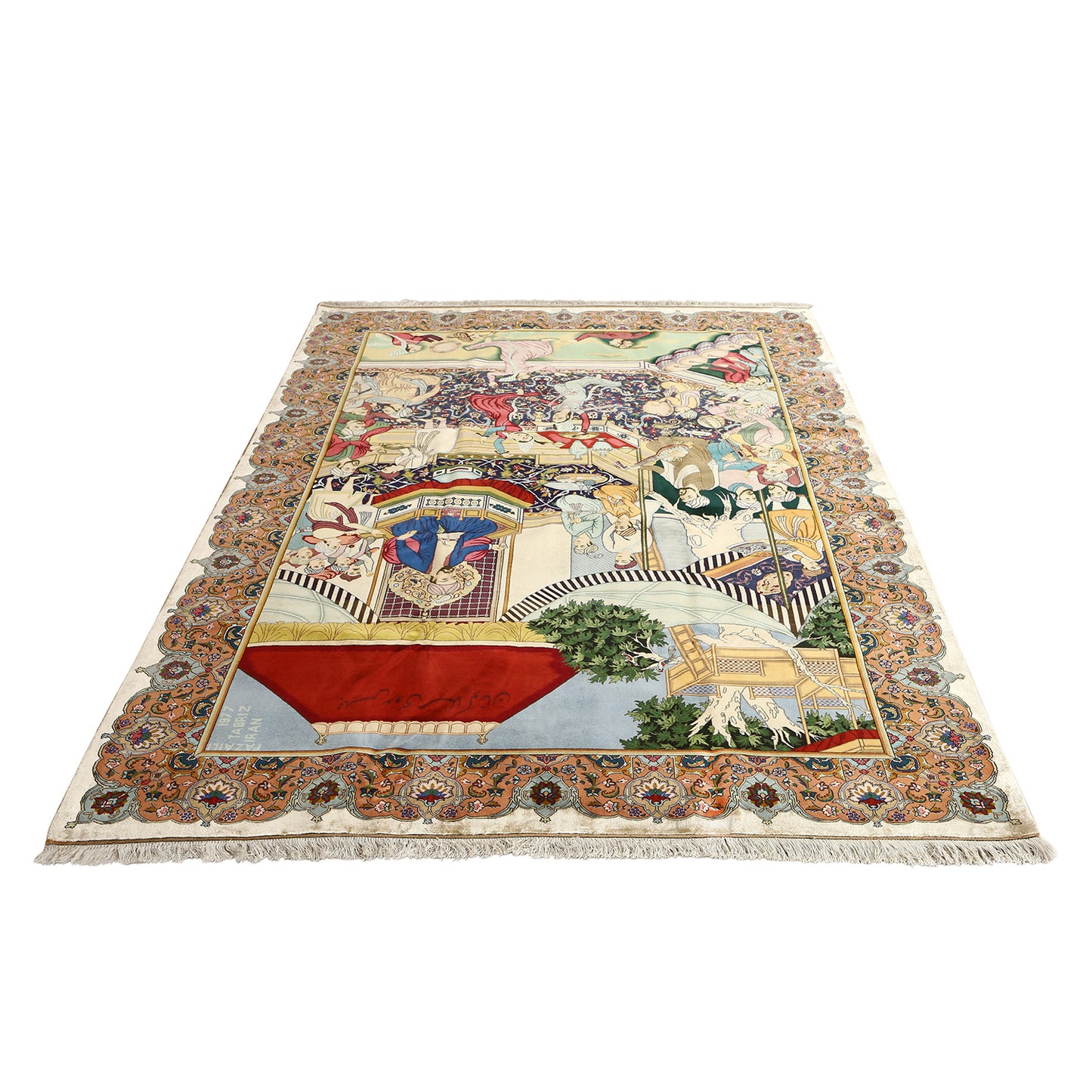 Vintage Tabriz Pictorial 9'5 X 6'9 3496