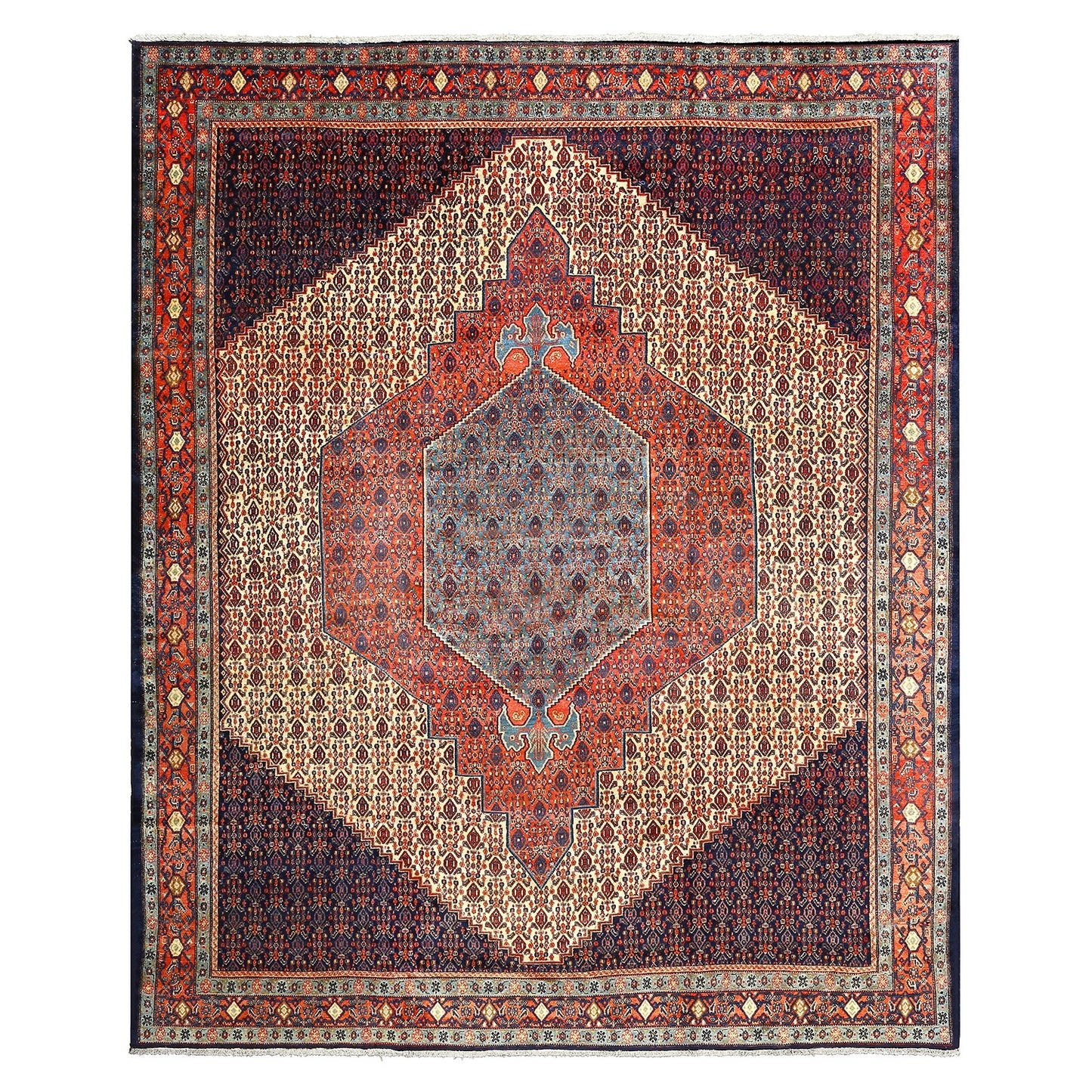 Antique Seneh Kordestan 12' X9'8 Z905